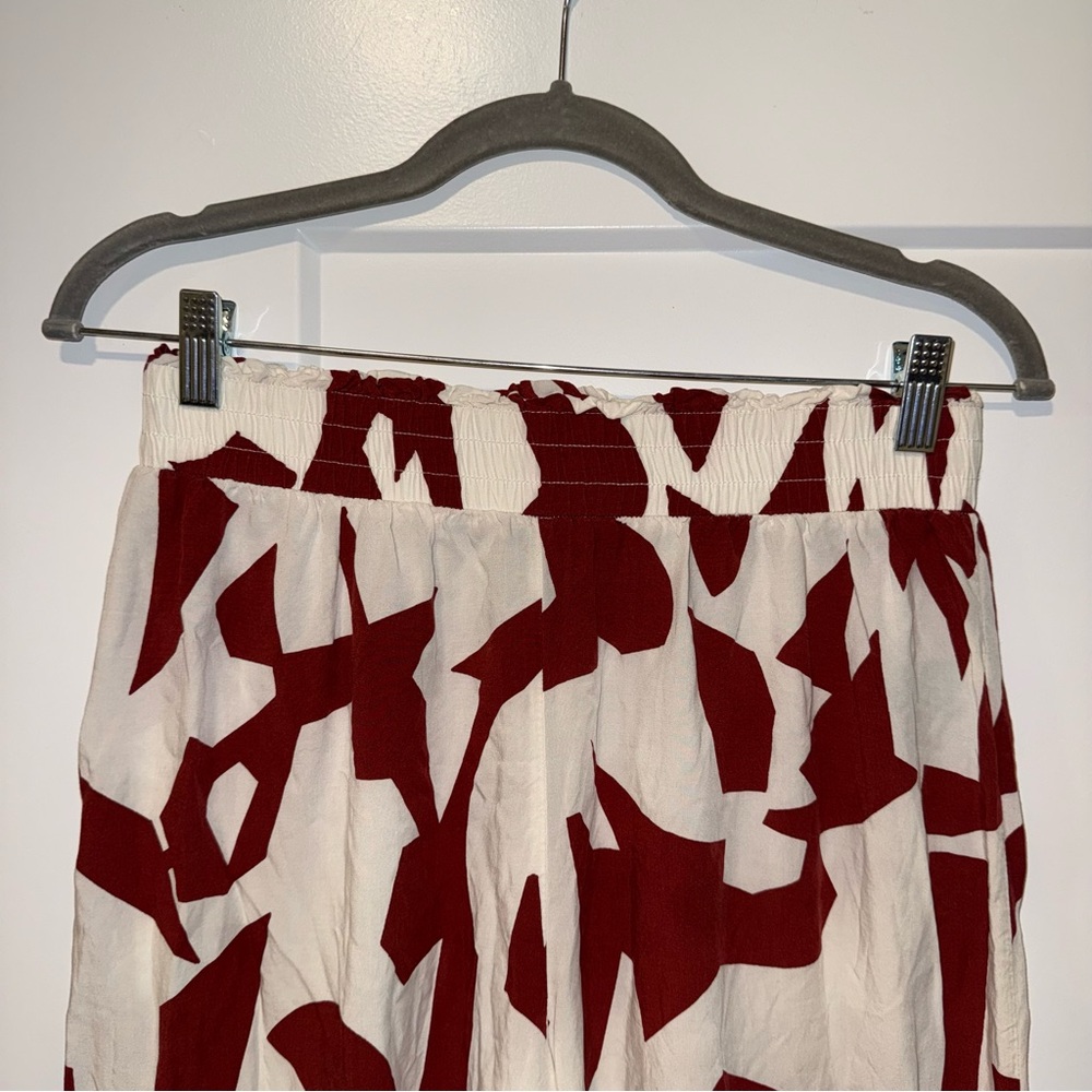 Cynthia Rowley Cream & Rust Abstract Print Pants - Picture 2 of 5